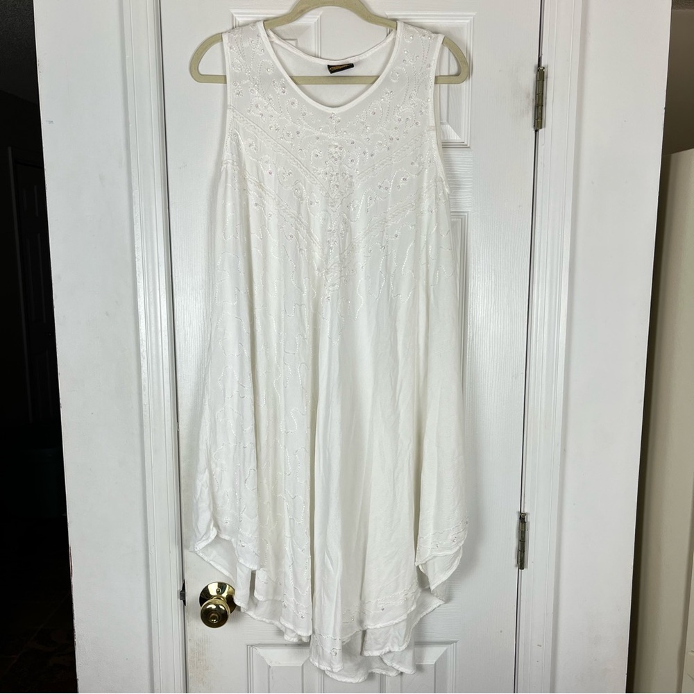 Rima Beachworld Boho Beachy White Swim Coverup Dress